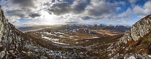 A view across the Cairngorms from the top of Creag Dubh near Newtonmore, Cairngorms National Park, Scotland, United Kingdom, Europe