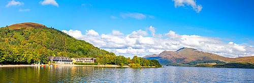 Panoramic view of Loch Lomond and Ben Lomond, Luss, Scotland, United Kingdom, Europe