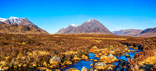 Buachaille Etive Mor, River Etive, Rannoch Moor, Western Highlands, Scotland, United Kingdom, Europe