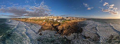 Panoramic view of Ericeira, Portugal, Europe