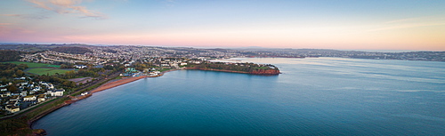 Aerial image of Tor Bay, Paignton, Devon, England, United Kingdom, Europe