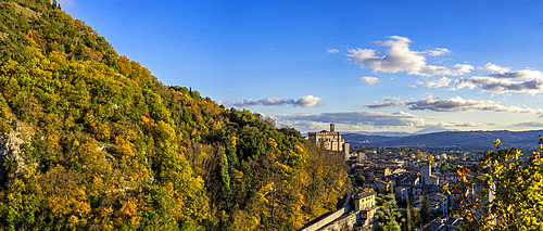 Italy, Umbria, Gubbio, Consoli's Palace at sunset