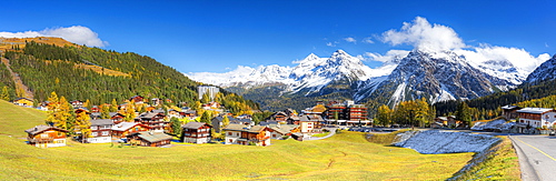 Panoramic view of Arosa, Canton Graubunden, Switzerland, Europe