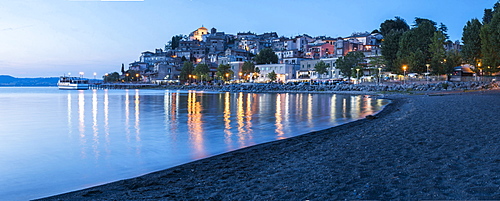 Lake Bracciano at night, Aguillara Sabazia, Province of Rome, Lazio, Italy, Europe