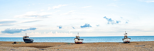 Fishing boat on Dungeness Beach, Kent, England, United Kingdom, Europe