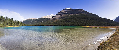 Panorama of the Adolphus Lake in the Mount Robson Provincial Park, UNESCO World Heritage Site, Canadian Rockies, British Columbia, Canada, North America