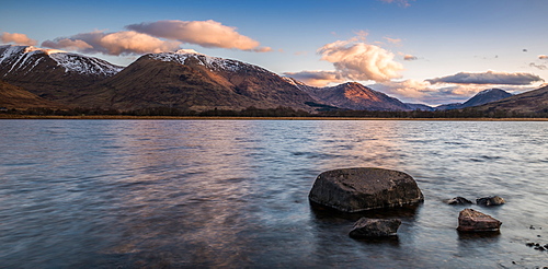 Beinn Eunaich and the northeastern end of Loch Awe at sunrise, Argyll and Bute, Scotland, United Kingdom, Europe