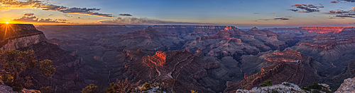 Smoke from the Dragon Bravo wildfire burning on the North Rim of Grand Canyon Arizona. Viewed from Shoshone Point on the South Rim. The fire started from a lightning strike on July 4th, 2025.