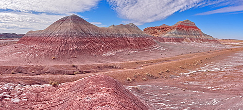 Hills of Bentonite Clay called Teepees at the start of the Blue Forest Trail in Petrified Forest National Park, Arizona, United States of America, North America