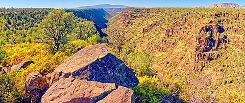 Panorama of Rattlesnake Canyon southeast of Sedona in the Wet Beaver Wilderness of Arizona.