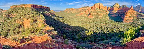 Panorama of Deadmans Pass viewed from Mescal Mountain in Sedona Arizona.