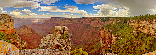 A large storm rolling into Grand Canyon near Grandview Point during the 2022 Monsoon season, Grand Canyon National Park, UNESCO World Heritage Site, Arizona, United States of America, North America