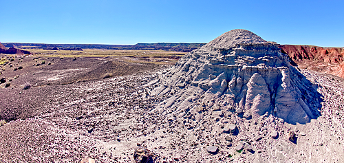 View from the summit of Squared Off Butte along the Onyx Trail in Petrified Forest National Park, Arizona, United States of America, North America