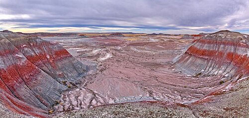 View of the salty bentonite hills on the north side of the Blue Forest in Petrified Forest National Park Arizona.