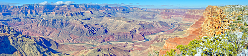 The Colorado River viewed from the Palisades of the Desert near Comanche Point at Grand Canyon Arizona.