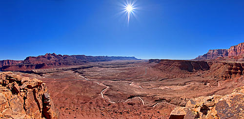 Panorama of Marble Canyon viewed from Johnson Point below the Vermilion Cliffs, Glen Canyon Recreation Area, Arizona, United States of America, North America