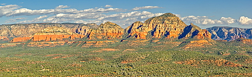 Panorama of Sedona viewed from the summit of Doe Mountain, Arizona, United States of America, North America