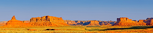 Super panorama of Valley of the Gods in Utah near the town of Mexican Hat, Utah, United States of America, North America