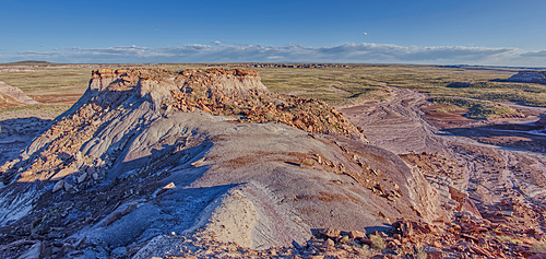 An island of rock just off the Billings Gap Trail at Petrified Forest National Park, Arizona, United States of America, North America