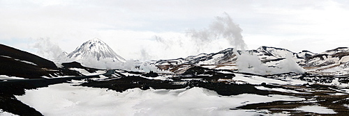 Steam wells from geothermal plant, Iceland, Polar Regions