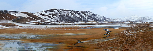 Mud pots at Hverir Thermal Area, Iceland, Polar Regions