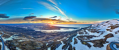 A view from the Storuro Trail Head in Northeast Iceland at sunset, Iceland, Polar Regions