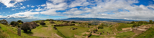 Panorama of Monte Alban, UNESCO World Heritage Site, Oaxaca, Mexico, North America