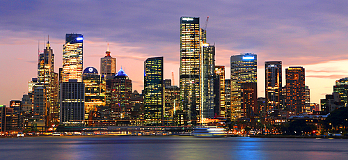 Sydney skyline at dusk, Australia