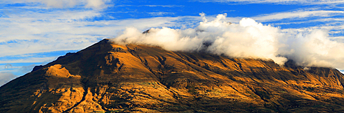 Evening light on Cecil Peak, near Queenstown, South Island, New Zealand