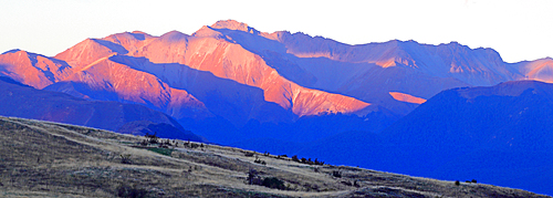 Evening light on Cecil Peak, near Queenstown, South Island, New Zealand