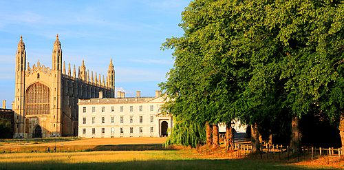 King's College Chapel from The Backs, evening light, Cambridge, England, UK