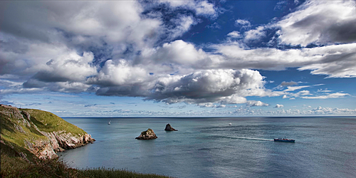 Clouds over the bay at Brixham, Devon, England, United Kingdom, Europe