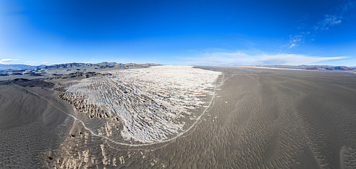 Aerial view of volcanic landscape, Campo de Piedra Pomez, El Penon, Puna, Catamarca, Argentina
