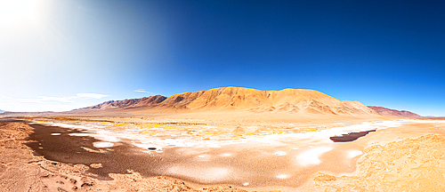 Saline ponds in the high-altitude desert of Ojos del Mar, Tolar Grande, Salta, Argentina