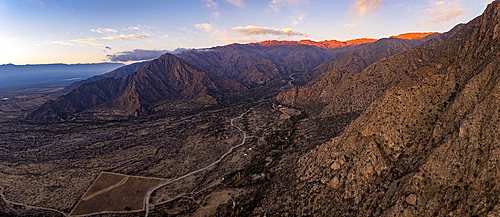 Road in the mountain landscape, Cafayate, Calchaqui Valley, Salta province, Argentina
