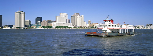 City skyline and the Mississippi River, New Orleans, Louisiana, United States of America, North America