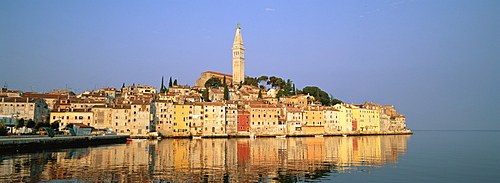 Old town houses and cathedral of St. Euphemia, Rovinj, Istria, Croatia, Europe