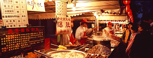 Food stalls, Donghua Yeshi night market, Beijing, China, Asia