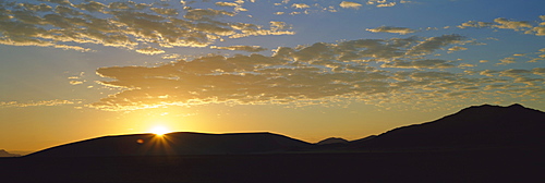 Sunset over sand dunes at Sesriem, Namib Naukluft Park, Namibia