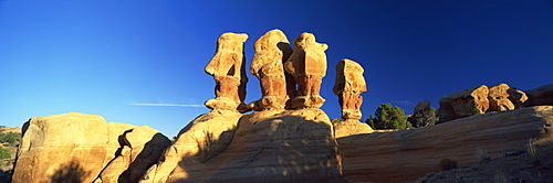 Sculptured rock formations, Devil's Garden, Grand Staircase Escalante, Utah, United States of America, North America