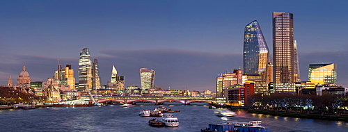 City of London, Square Mile, panorama shows completed 22 Bishopsgate tower, London, England, United Kingdom, Europe