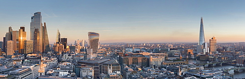 City of London, Square Mile, panorama shows completed 22 Bishopsgate tower, London, England, United Kingdom, Europe