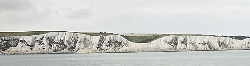 Panorama of the White Cliffs, Dover, Kent, England, United Kingdom, Europe