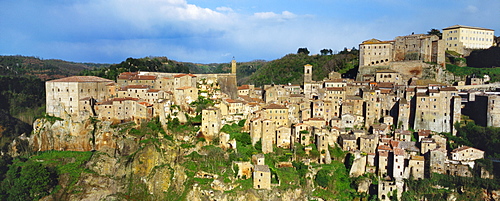 Elevated View of the Village of Sorano, Tuscany, Italy