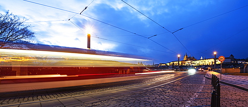 Tram lights, Prague Castle, Prague, Czech Republic, Europe