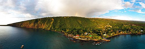 Aerial view of Kealakekua Bay, Big Island, Hawaii, United States of America, North America