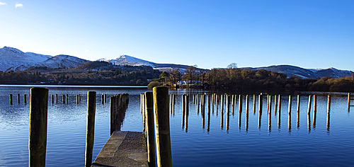 Grisedale Pike, boat landing, Derwentwater, Keswick, Lake District National Park, UNESCO World Heritage Site, Cumbria, England, United Kingdom, Europe