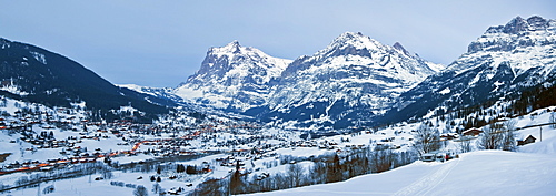 Grindelwald, Wetterhorn mountain, 3692m, Jungfrau region, Bernese Oberland, Swiss Alps, Switzerland, Europe