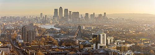 Canary Wharf skyline, Docklands, London, England, United Kingdom, Europe