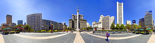 360 degree view of Union Square Park, San Francisco, California, USA